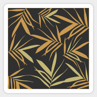 Leaves pattern. black gold. Sticker